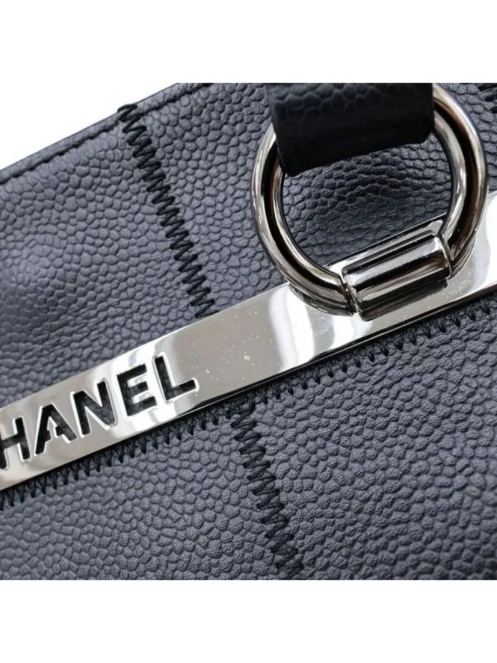 Chanel Choco Bar Caviar Tote Bag